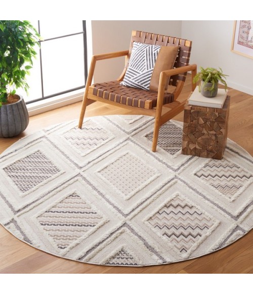 Safavieh Urban Grey / Ivory URB202 6 ft. 7 in. X 6 ft. 7 in. Round Rug