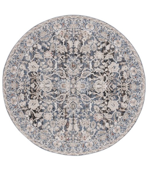 Safavieh Vivaldi Navy / Ivory VIV516 6 ft. 7 in. X 6 ft. 7 in. Round Rug