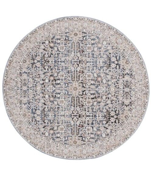 Safavieh Vivaldi Blue / Ivory VIV546 6 ft. 7 in. X 6 ft. 7 in. Round Rug