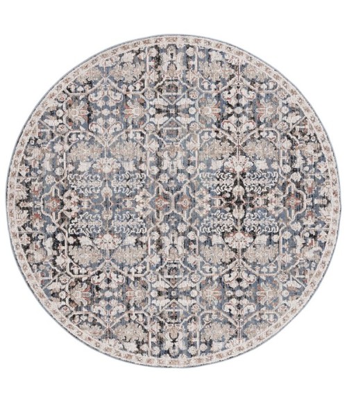 Safavieh Vivaldi Blue / Ivory VIV568 6 ft. 7 in. X 6 ft. 7 in. Round Rug
