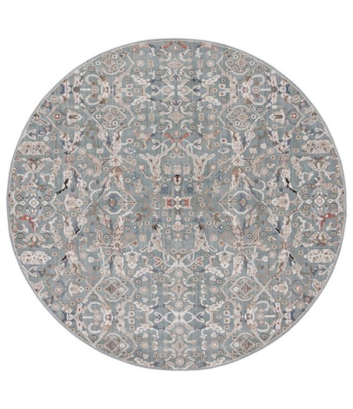 Safavieh Vivaldi Navy / Rust VIV596 6 ft. 7 in. X 6 ft. 7 in. Round Rug