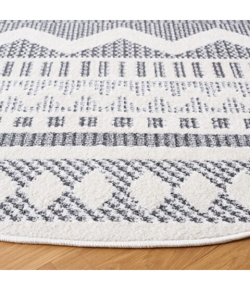 Safavieh Alamo Area Rug ALM716H-7R Safavieh Alamo ALM716 Charcoal / Ivory 6'-7" X 6'-7" Round Area Rug