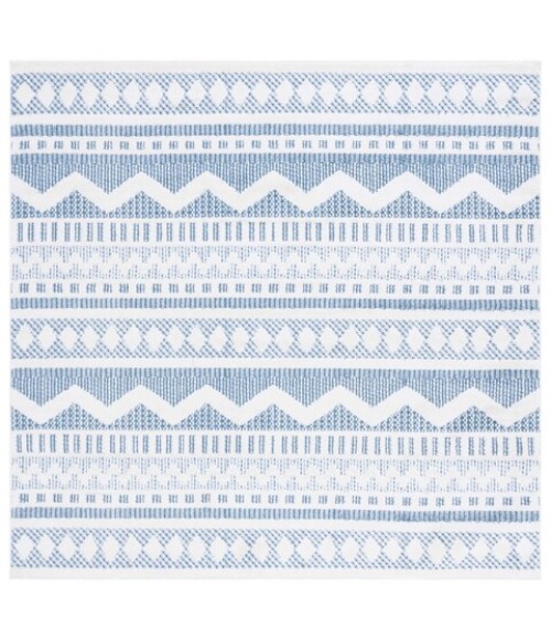 Safavieh Alamo Area Rug ALM716M-7SQ Safavieh Alamo ALM716 Blue / Ivory 6'-7" X 6'-7" Square Area Rug