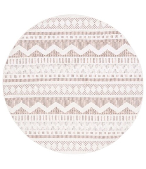 Safavieh Alamo ALM716 Taupe / Ivory 6'-7" X 6'-7" Round Area Rug