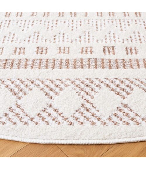 Safavieh Alamo ALM716 Taupe / Ivory 6'-7" X 6'-7" Round Area Rug