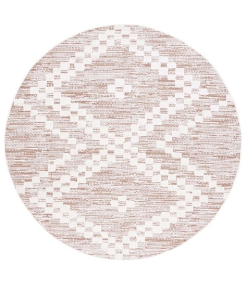 Safavieh Alamo Area Rug ALM717T-7R Safavieh Alamo ALM717 Taupe / Ivory 6'-7" X 6'-7" Round Area Rug