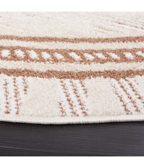 Safavieh Alamo Area Rug ALM732T-7R Safavieh Alamo ALM732 Taupe / Ivory 6'-7" X 6'-7" Round Area Rug