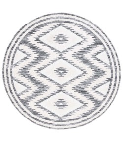 Safavieh Alamo ALM737 Ivory / Charcoal 6'-7" X 6'-7" Round Area Rug