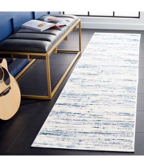 Safavieh Alamo Area Rug ALM742M-28 Safavieh Alamo ALM742 Blue / Ivory 2'-2" X 8' Runner Area Rug