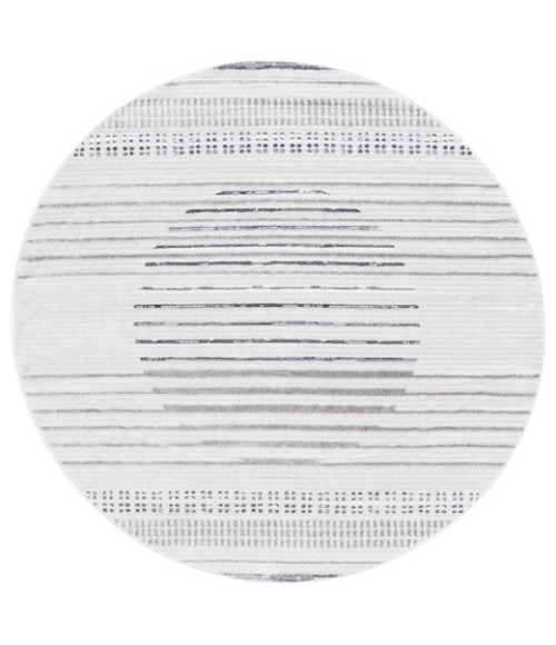 Safavieh Alamo Area Rug ALM774F-7R Safavieh Alamo ALM774 Ivory / Grey 6'-7" X 6'-7" Round Area Rug