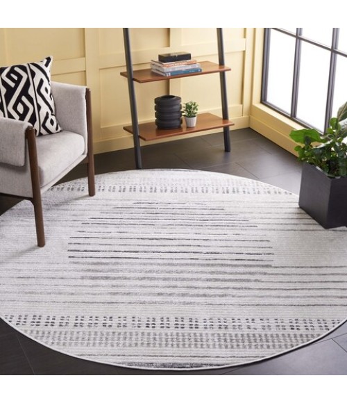 Safavieh Alamo Area Rug ALM774F-7R Safavieh Alamo ALM774 Ivory / Grey 6'-7" X 6'-7" Round Area Rug