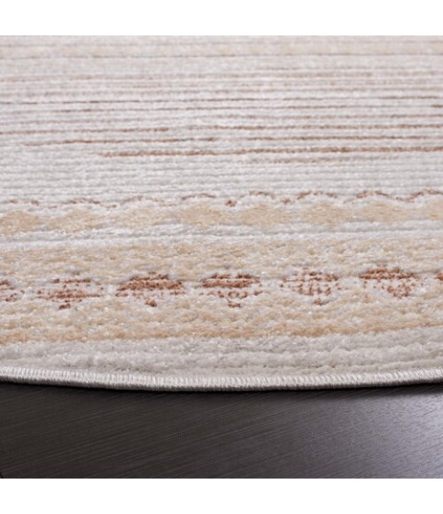 Safavieh Alamo Area Rug ALM775T-7R Safavieh Alamo ALM775 Ivory / Brown 6'-7" X 6'-7" Round Area Rug
