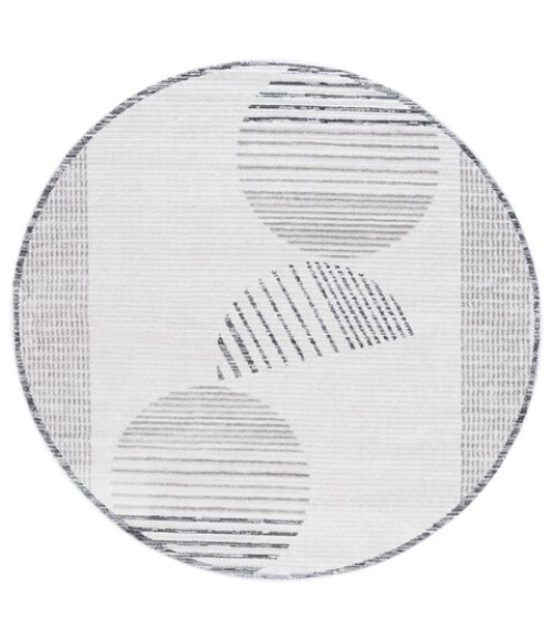 Safavieh Alamo Area Rug ALM779F-7R Safavieh Alamo ALM779 Ivory / Grey 6'-7" X 6'-7" Round Area Rug
