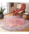 Safavieh Arizona ARZ119 Rust / Aqua 6' X 6' Round Area Rug