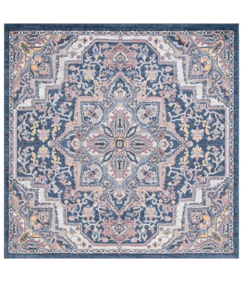 Safavieh Astoria ASA400 Blue / Beige 6'-7" X 6'-7" Square Area Rug