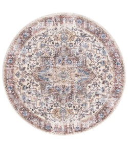 Safavieh Astoria ASA402 Ivory / Blue Rust 6'-7" X 6'-7" Round Area Rug