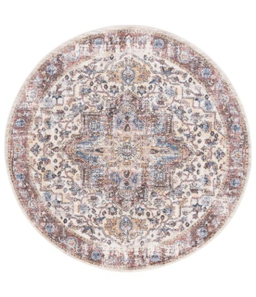 Safavieh Astoria ASA402 Ivory / Blue Rust 6'-7" X 6'-7" Round Area Rug