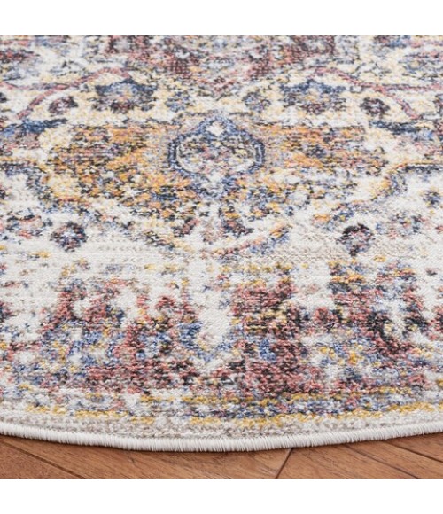 Safavieh Astoria ASA402 Ivory / Blue Rust 6'-7" X 6'-7" Round Area Rug