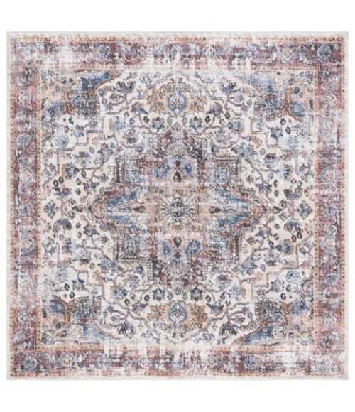 Safavieh Astoria ASA402 Ivory / Blue Rust 6'-7" X 6'-7" Square Area Rug