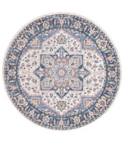 Safavieh Astoria ASA404 Blue / Rust 6'-7" X 6'-7" Round Area Rug