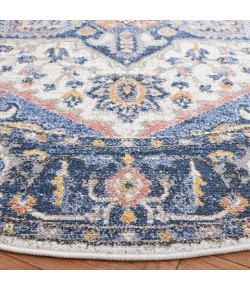 Safavieh Astoria ASA404 Blue / Rust 6'-7" X 6'-7" Round Area Rug