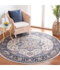 Safavieh Astoria ASA404 Blue / Rust 6'-7" X 6'-7" Round Area Rug