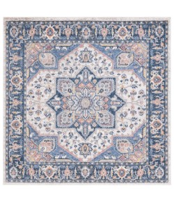 Safavieh Astoria ASA404 Blue / Rust 6'-7" X 6'-7" Square Area Rug