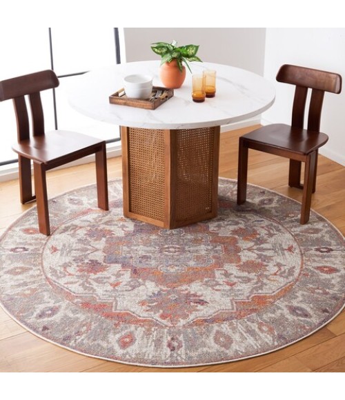 Safavieh Astoria ASA406 Beige / Ivory 6'-7" X 6'-7" Round Area Rug