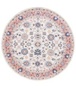Safavieh Astoria ASA408 Ivory / Rust 6'-7" X 6'-7" Round Area Rug