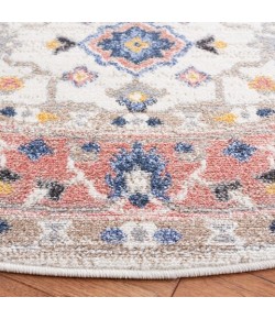 Safavieh Astoria ASA408 Ivory / Rust 6'-7" X 6'-7" Round Area Rug