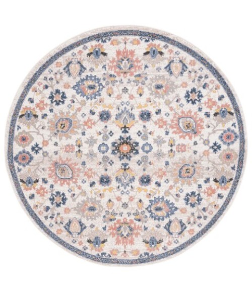 Safavieh Astoria ASA410 Beige / Blue 6'-7" X 6'-7" Round Area Rug