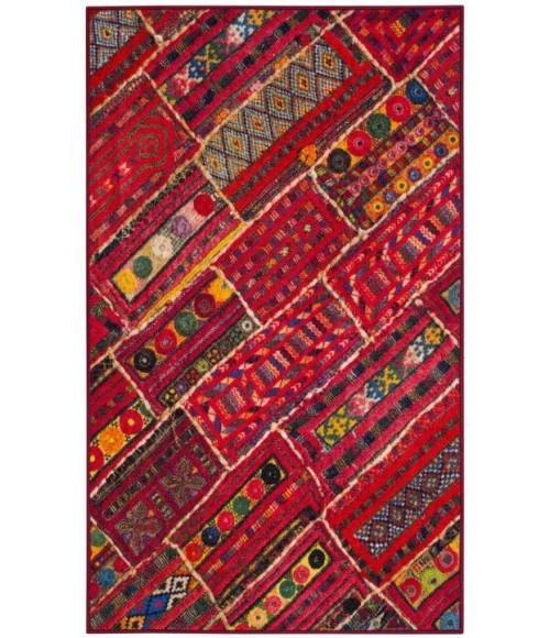 Safavieh Aztec AZT202 Coral / Multi 3' X 5' Rectangle Area Rug