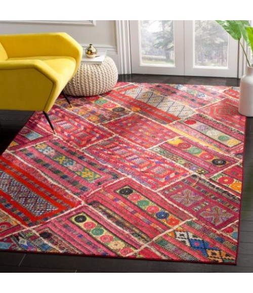 Safavieh Aztec AZT202 Coral / Multi 3' X 5' Rectangle Area Rug