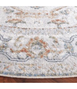 Safavieh Baltimore BAL854 Light Grey / Rust 6'-7" X 6'-7" Round Area Rug