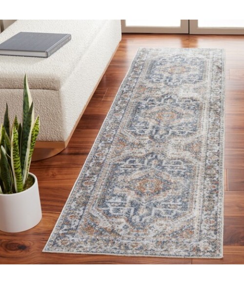 Safavieh Baltimore BAL854 Light Grey / Blue 2'-2" X 8' Runner Area Rug
