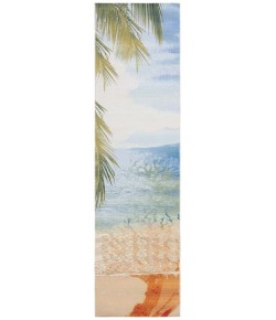 Safavieh Barbados BAR515 Gold / Blue 2'-8" x 10'-5" Runner Area Rug