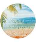 Safavieh Barbados BAR515 Gold / Blue 6'-6" X 6'-6" Round Area Rug