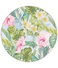 Safavieh Barbados BAR516 Green / Pink 8' X 8' Round Area Rug