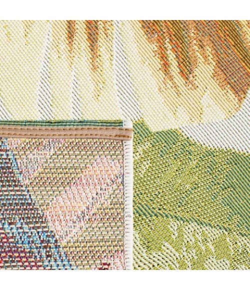 Safavieh Barbados BAR520 Gold / Green 6'-6" x 9'-4" Rectangle Area Rug