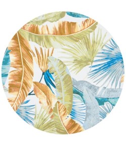 Safavieh Barbados BAR520 Gold / Green 5'-3" X 5'-3" Round Area Rug