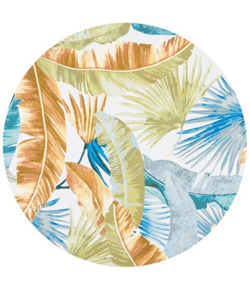 Safavieh Barbados BAR520 Gold / Green 5'-3" X 5'-3" Round Area Rug