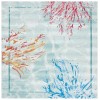 Safavieh Barbados BAR535 Teal / White 5'-3" X 5'-3" Square Area Rug