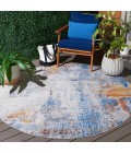 Safavieh Barbados BAR537 Ivory / Blue Rust 6'-6" X 6'-6" Round Area Rug