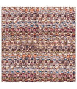 Safavieh Barbados BAR546 Purple / Green Rust 6'-6" x 6'-6"Square Square Area Rug