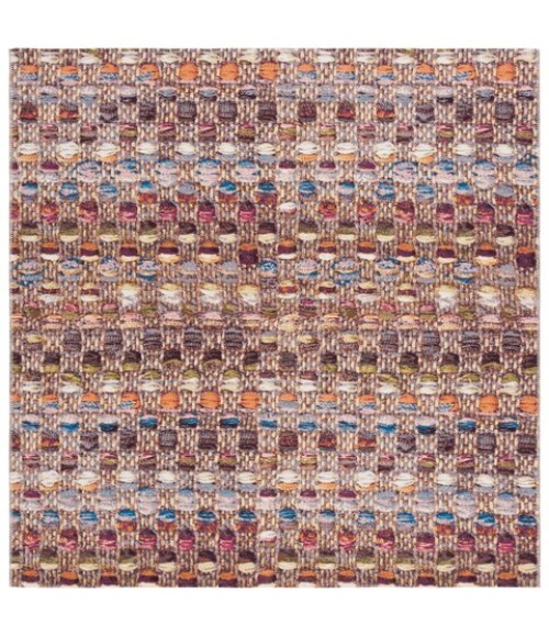 Safavieh Barbados BAR546 Purple / Green Rust 6'-6" x 6'-6"Square Square Area Rug