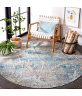 Safavieh Barbados BAR548 Ivory Blue / Green 6'-6" X 6'-6" Round Area Rug