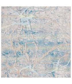 Safavieh Barbados BAR548 Ivory Blue / Green 6'-6" x 6'-6"Square Square Area Rug