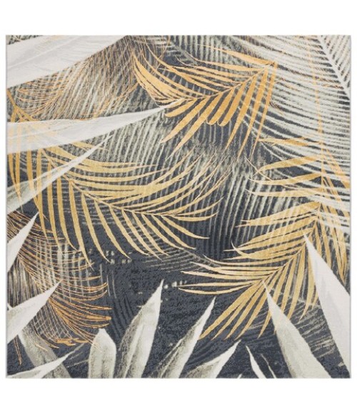 Safavieh Barbados BAR549 Black Green / Gold 6'-6" x 6'-6"Square Square Area Rug
