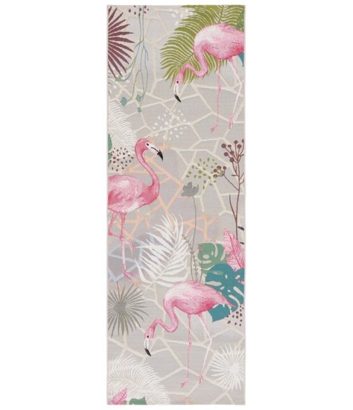 Safavieh Barbados BAR551 Grey / Pink 2'-8" X 8' Runner Area Rug