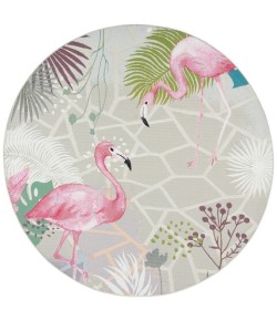 Safavieh Barbados BAR551 Grey / Pink 8' X 8' Round Area Rug